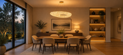 Candelabru Modern cu Cristal, Telecomanda, PRUGU, 65W, Lumina Calda/Neutra/Rece, Lungime 35 cm, Auriu, Inaltime reglabila