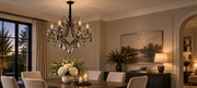 Candelabru Cristal BARO Regalis, Φ80cm, 8xE14, Inaltime Reglabila, Metal si Cristal, Negru