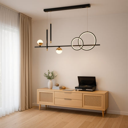 Lustra LED suspendata cu telecomanda DAMARA 44W, lumina Rece/Calda/Neutra, Dimabila, Negru, Inaltime Reglabila