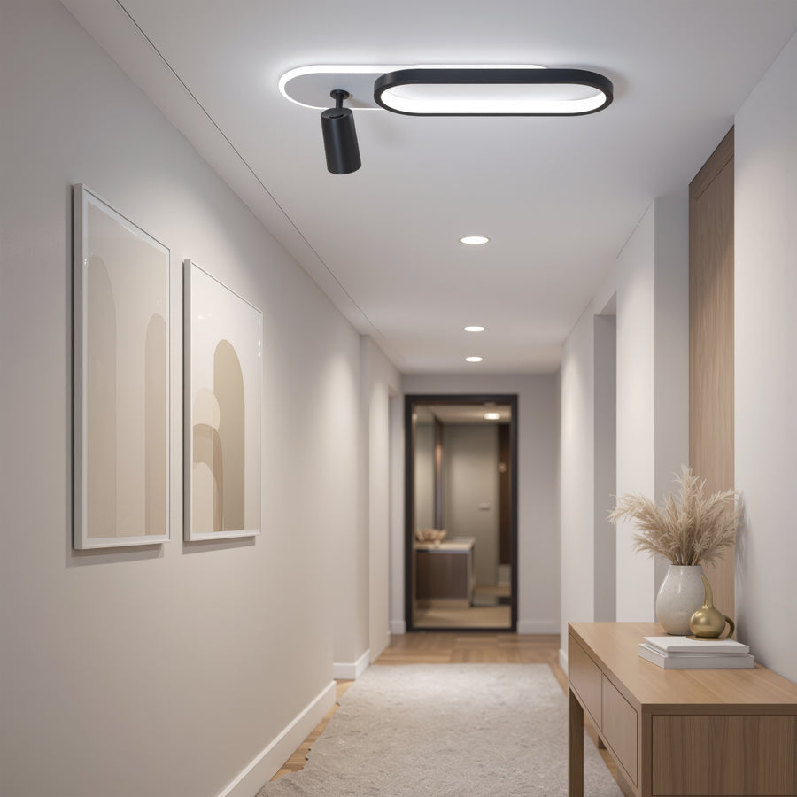 Lustra LED cu Proiector Reglabil FISSO Camilla 49W, lumina 3000/4000/6000k, Negru