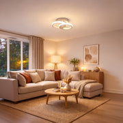 Lustra LED VERTEX CIRCULA 21W, 2 Cercuri, Rame Metalice, lumina Rece/Calda/Neutra, Alb