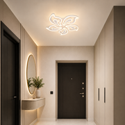 Lustra LED cu telecomanda GLORIOSA 95W, 5 Petale, lumina Rece/Calda/Neutra, Dimabila, Alb