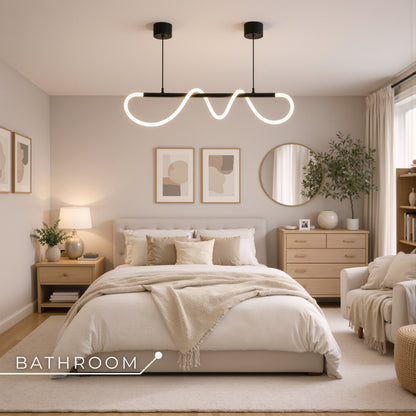 Lustra LED DIVINO cu Tub Silicon Flexibil – 24W, Lumina Reglabila, Negru Mat