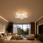 Lustra LED cu telecomanda GLORIOSA 95W, 5 Petale, lumina Rece/Calda/Neutra, Dimabila, Alb