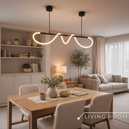 Lustra LED DIVINO cu Tub Silicon Flexibil – 24W, Lumina Reglabila, Negru Mat