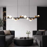 Lustră Suspendată LED Acril Aurion 29W cu Telecomandă, Dimabilă, Negru Auriu, Metal și Acril