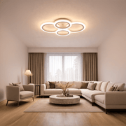 Lustra LED cu telecomanda  BETTY 43W, 4 Cercuri, lumina Rece/Calda/Neutra, Dimabila, Alb