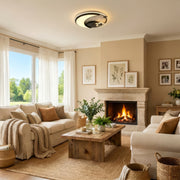 Lustra LED cu telecomanda ALYONA 44W, Luna si Stea, lumina Rece/Calda/Neutra, Dimabila, Negru