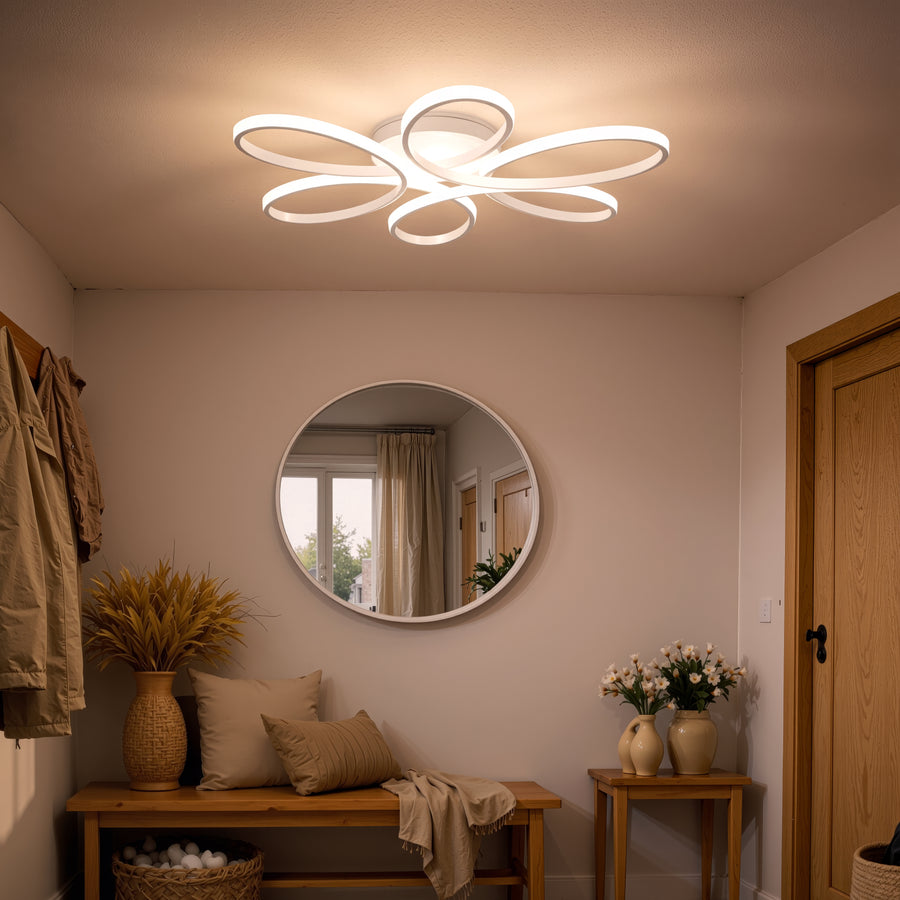 Lustra LED cu telecomanda ELIZA, 63W, lumina Rece/Calda/Neutra, Dimabila, Alb