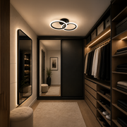 Lustra LED cu telecomanda BETTY 27W, 2 Cercuri, lumina Rece/Calda/Neutra, Dimabila, Negru