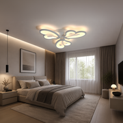 Lustra LED cu telecomanda BLOSSOM 40W, 3 Petale, lumina Rece/Calda/Neutra, Dimabila, Alb