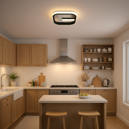 Lustra LED VICTORIA 19W, Patrata, lumina Rece/Calda/Neutra, Negru, Alb