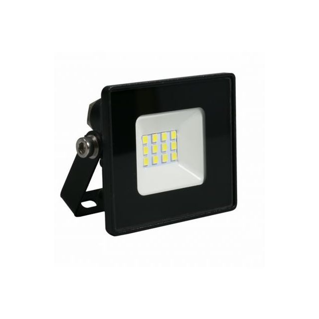 Proiector LED 10W 6000K IP65 220-230V 12 surse Carcasa Negra Metalica