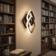 Lustra LED VERTEX Matrix Romburi Suprapuse, Rame Metalice, 24W, 2 Romburi, Lumina Rece/Calda/Neutra 3000K/4000K/6000K, Negru, Metal si Silicon