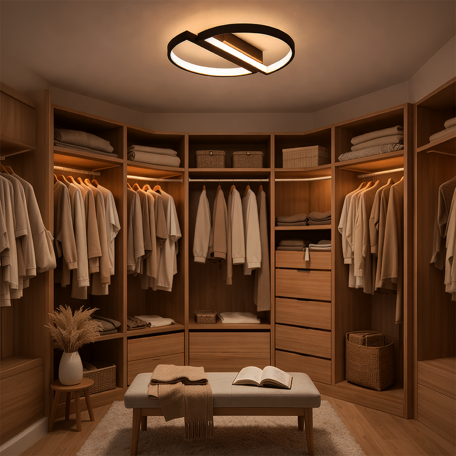 Lustra LED cu telecomanda VECTOR ARCUS 52W, 2 Elemente, lumina Rece/Calda/Neutra, Dimabila, Negru