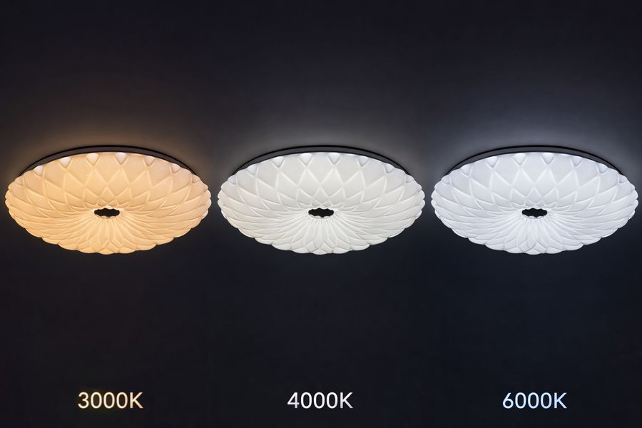 Plafonieră LED 23 cm, 22W, 3000K / 4000K / 6000K, Alb, Metal si Acril
