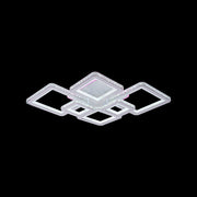 Lustra LED cu telecomanda si cristal QUADRIS RGB 175W, 6 Patrate, Lumina Rece/Calda/Neutra, Dimabila, Alb