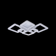 Lustra LED cu telecomanda si cristal QUADRIS RGB 175W, 6 Patrate, Lumina Rece/Calda/Neutra, Dimabila, Alb