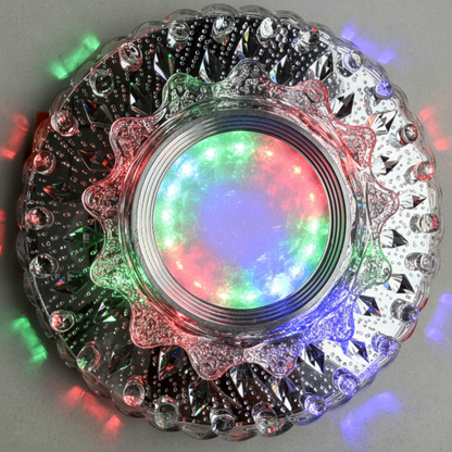 Spot LED ORBITA, 5W, Rotund, Lumina Rece + RGB, Alb, Rasina si Sticla
