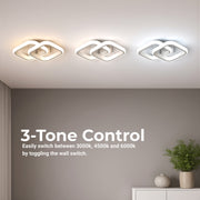 Lustra LED VERTEX Matrix, Romburi Suprapuse, Rame Metalice, 24W, 2 Romburi, Lumina Rece/Calda/Neutra 3000K/4000K/6000K, Alb