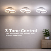 Lustra LED VERTEX CIRCULA 21W, 2 Cercuri, Rame Metalice, lumina Rece/Calda/Neutra, Alb