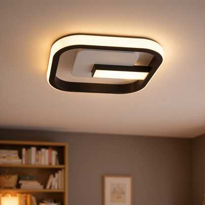 Lustra LED VICTORIA 19W, Patrata, lumina Rece/Calda/Neutra, Negru, Alb