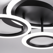 Lustra LED cu telecomanda BETTY 40W, 3 Cercuri, lumina Rece/Calda/Neutra, Dimabila, Negru