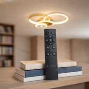 Lustra LED cu telecomanda KILLIAN 80W, 4 Cercuri, lumina Rece/Calda/Neutra, Dimabila, Auriu