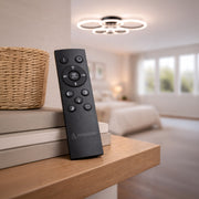 Lustra LED cu telecomanda BETTY 82W, 6 Cercuri, lumina Rece/Calda/Neutra, Dimabila, Negru