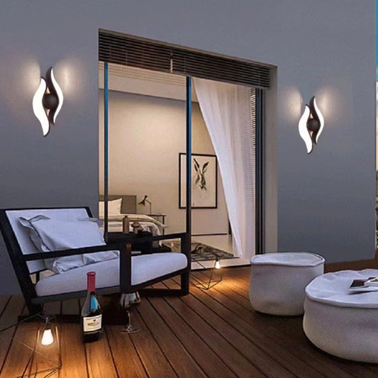 Aplica LED AX215, Exterior / Interior, 2 Surse, 12W, Negru, 3000K