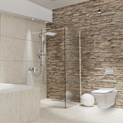 Paravan duș Walk-In 100x195 cm, sticlă securizată 8 mm, transparentă, profil metalic rezistent