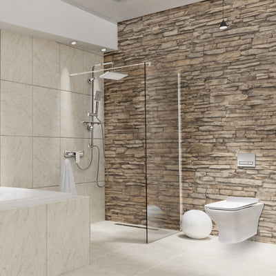 Paravan duș Walk-In 120x195 cm, sticlă securizată 8 mm, transparentă, profil metalic rezistent