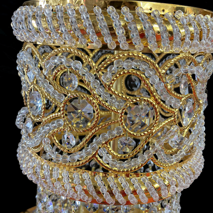 Candelabru Cristal CC718/400, 11x E14, Diametru 40cm, Auriu Lucios