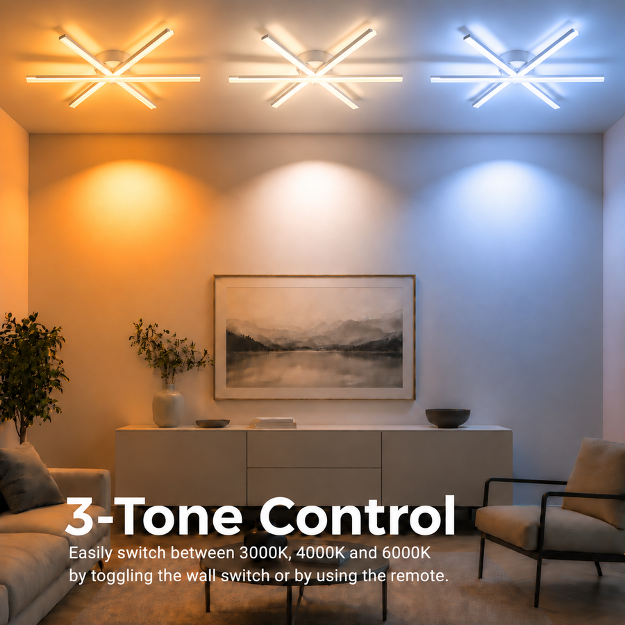 Lustra LED cu telecomanda ZOE, 40W, lumina Rece/Calda/Neutra, Dimabila, Alb