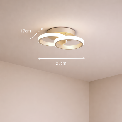 Lustra LED VERTEX CIRCULA 21W, 2 Cercuri, Rame Metalice, lumina Rece/Calda/Neutra, Alb