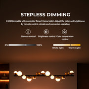 Lustră Suspendată LED Acril Aurion 29W cu Telecomandă, Dimabilă, Negru Auriu, Metal și Acril