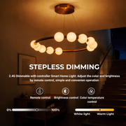 Lustră Suspendată LED Acril Nova 57W cu Telecomandă, Dimabilă, 3000K/4000K/6000K, Auriu, Metal și Acril