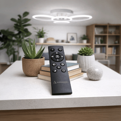 Lustra LED cu telecomanda  BETTY 43W, 4 Cercuri, lumina Rece/Calda/Neutra, Dimabila, Alb