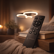 Lustra LED cu telecomanda BETTY 40W, 3 Cercuri, lumina Rece/Calda/Neutra, Dimabila, Negru