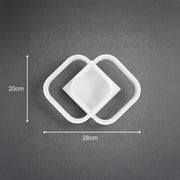 Lustra LED VERTEX Matrix, Romburi Suprapuse, Rame Metalice, 24W, 2 Romburi, Lumina Rece/Calda/Neutra 3000K/4000K/6000K, Alb