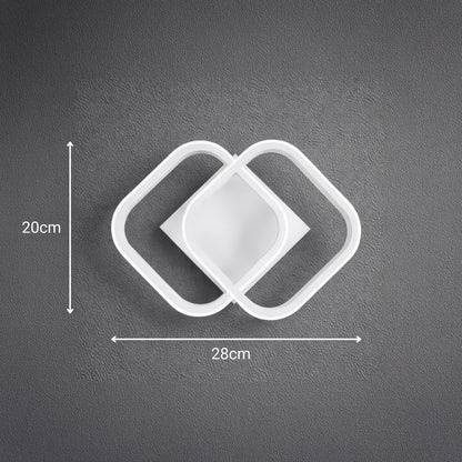 Lustra LED VERTEX Matrix, Romburi Suprapuse, Rame Metalice, 24W, 2 Romburi, Lumina Rece/Calda/Neutra 3000K/4000K/6000K, Alb