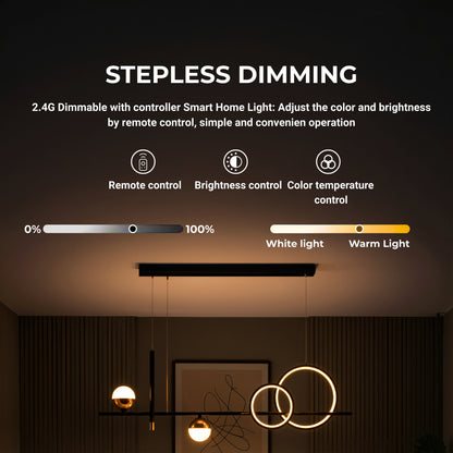 Lustra LED suspendata cu telecomanda DAMARA 44W, lumina Rece/Calda/Neutra, Dimabila, Negru, Inaltime Reglabila