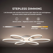 Lustra LED cu telecomanda ELIZA, 63W, lumina Rece/Calda/Neutra, Dimabila, Alb