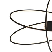 Lustra LED cu telecomanda ORBITA 83W, 3 Elemente, Ovala, lumina Rece/Calda/Neutra, Dimabila, Negru