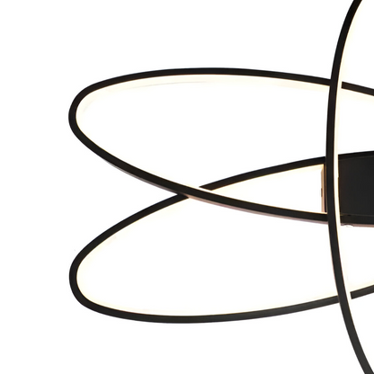 Lustra LED cu telecomanda ORBITA 83W, 3 Elemente, Ovala, lumina Rece/Calda/Neutra, Dimabila, Negru