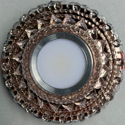 Spot LED ORBITA, 5W, Rotund, Lumina Rece / Calda, Bronz Antichizat, Rasina si Sticla