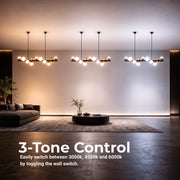 Lustră Suspendată LED Acril Aurion 29W cu Telecomandă, Dimabilă, Negru Auriu, Metal și Acril