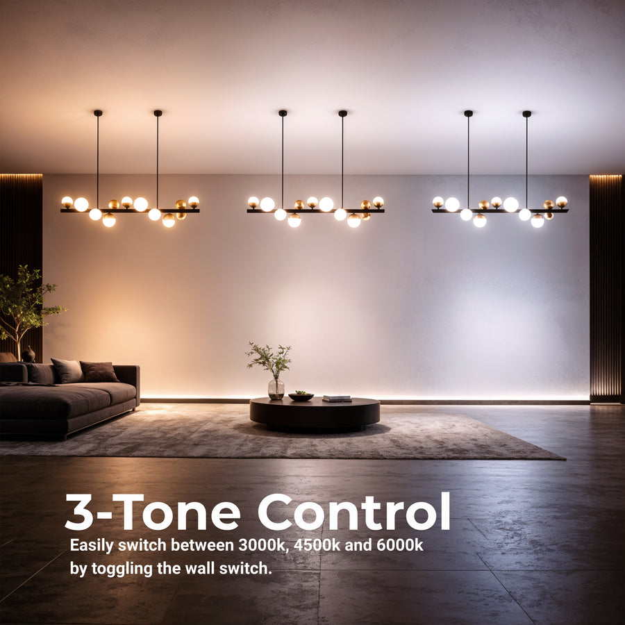 Lustră Suspendată LED Acril Aurion 29W cu Telecomandă, Dimabilă, Negru Auriu, Metal și Acril