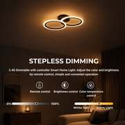 Lustra LED cu telecomanda BETTY 27W, 2 Cercuri, lumina Rece/Calda/Neutra, Dimabila, Negru