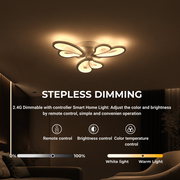 Lustra LED cu telecomanda BLOSSOM 40W, 3 Petale, lumina Rece/Calda/Neutra, Dimabila, Alb